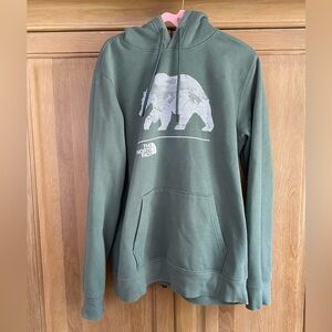 The North Face Olive Hoodie with Bear Design